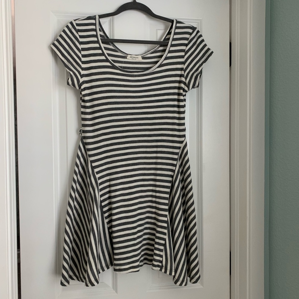 Charcoal Grey Fit & Flare-Tunic Dress by Promesa